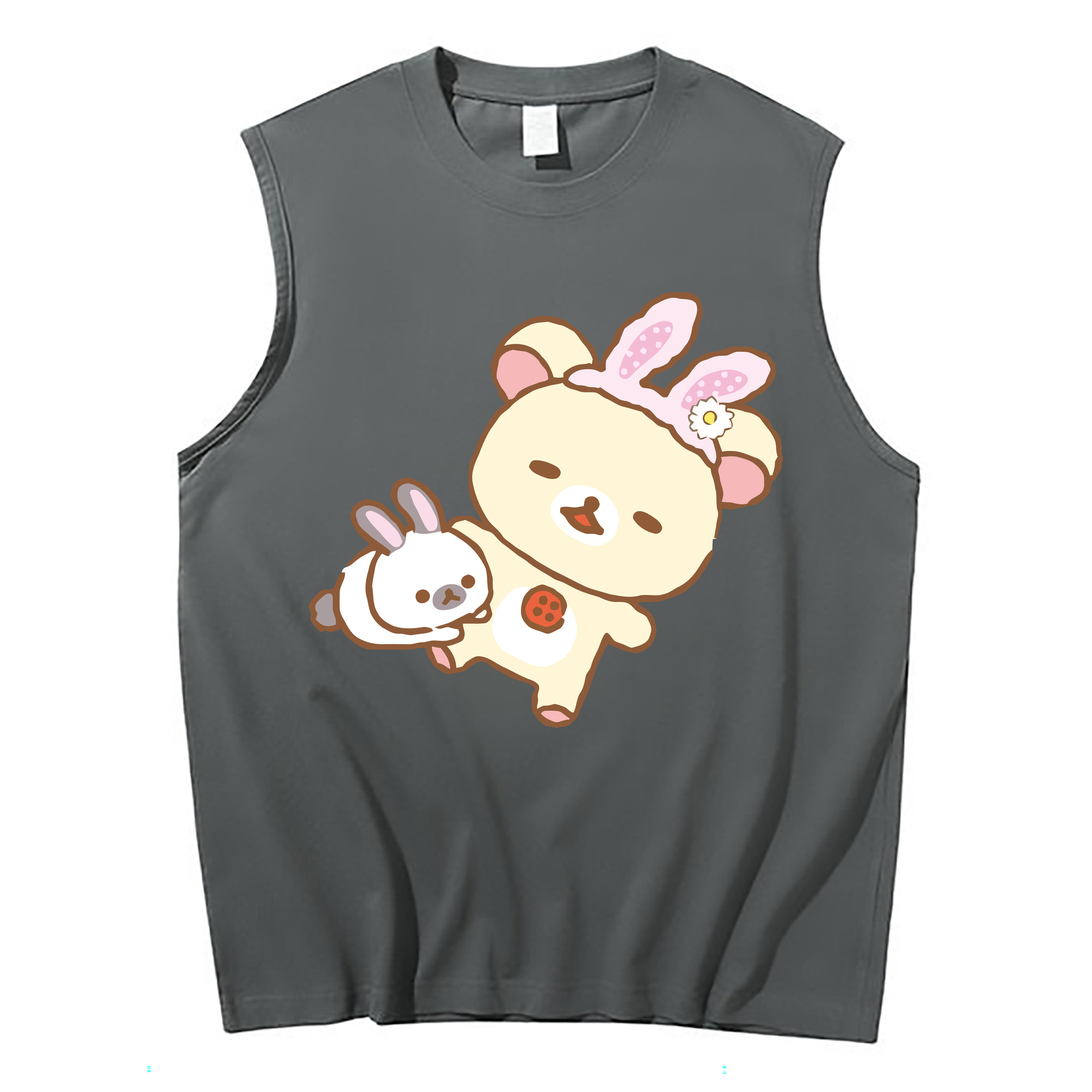 （画像用） リラックマ リラックマ キイロイトリ Rilakkuma Korilakkuma Kiiroitori コットン100％タンクトップ（フロントプリント）